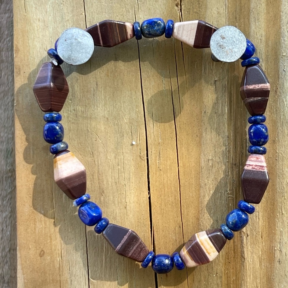 ay King Mariam Jasper and Lapis bracelet